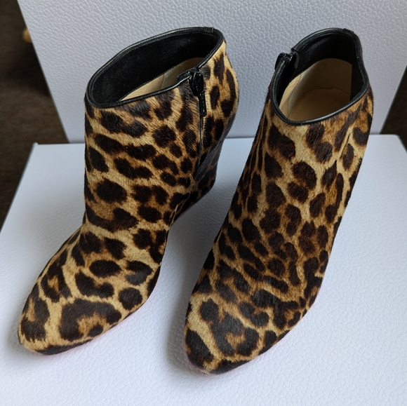 Christian Louboutin Leopard Print Ankle Boots - Picture 1 of 7